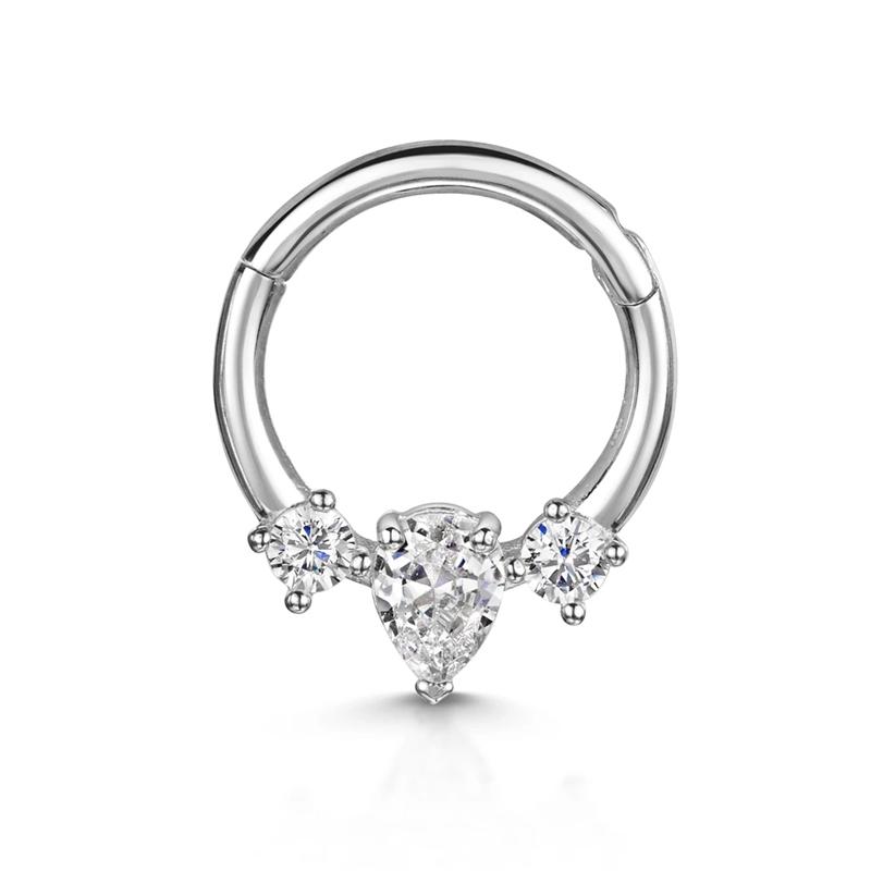 LENNIK 925 Silver Shiny Rhinestone Hoop Earrings For Women Single Cartilage Small Hoop Ear Bone Buckle Piercing Jewelry