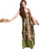 New Bohemian Sweet Flower Print Suspender Dress Women Yunnan Dali Vacation Ethnic Style