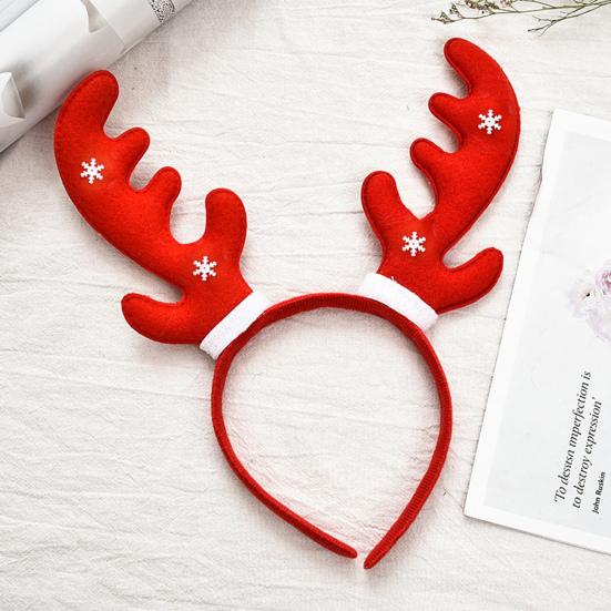 Aro para el pelo, decoración de astas, tocado elástico, decoración de astas de Papá Noel, aro para el pelo, accesorios para el cabello