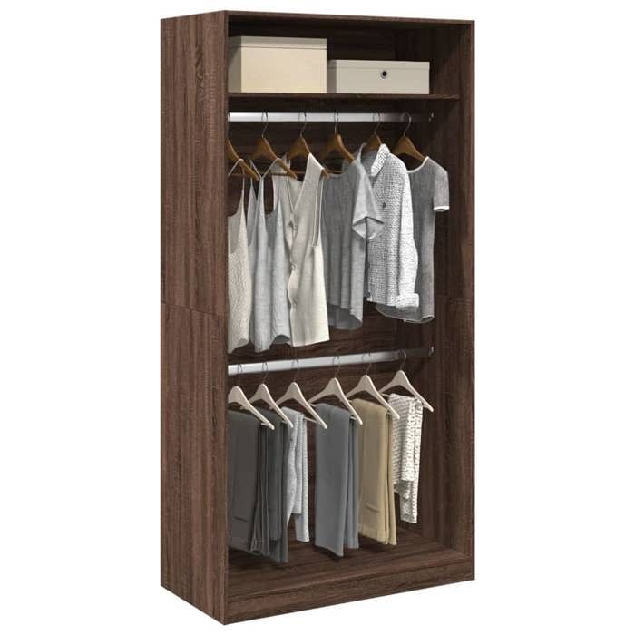 VidaXL Wardrobe Brown Oak 100x50x200 Cm Engineered Wood, Storage Cabinet, Wardrobe Organizer, Cabinet, 3307807
