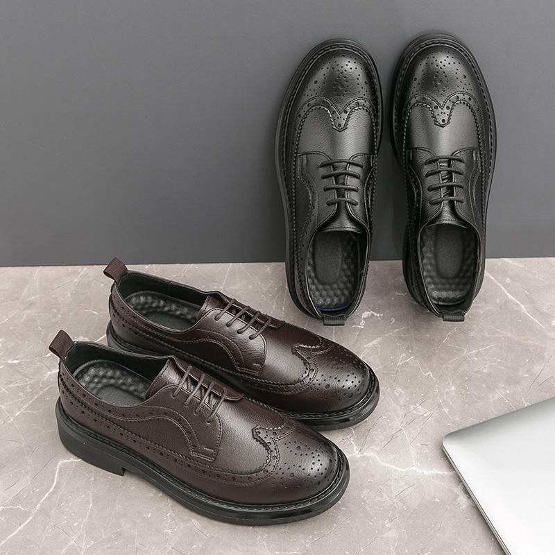 New Luxury Baroque Oxford Shoes Casual Leather Shoes High Quality Slip-on British Lace Up Comfortable Non Slip Men Shoes