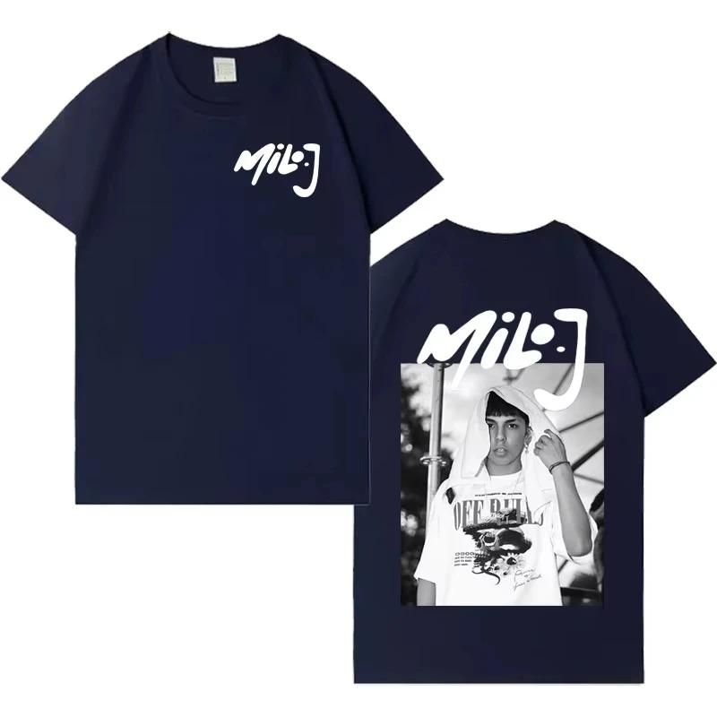 2026 Rapper Milo J Trendy Graphic Cover T-shirt Mens Womens Gothic T Shirts Aesthetic Crewneck Pure Cotton Short Sleeve Tee Y2k