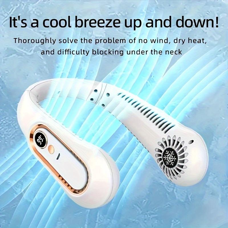 Portable USB Neck Fan - Wearable, Rechargeable, 360 ° Flexible Cooling,Quiet Operation,Strong Wind - Perfect for Outdoors, Students/Birthday Presents.