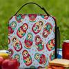 Russian Doll Lunch Bag  Retro Lunch Box For Women Outdoor Picnic Portable Insulated Cooler Bag Oxford Print Tote Food Bags
