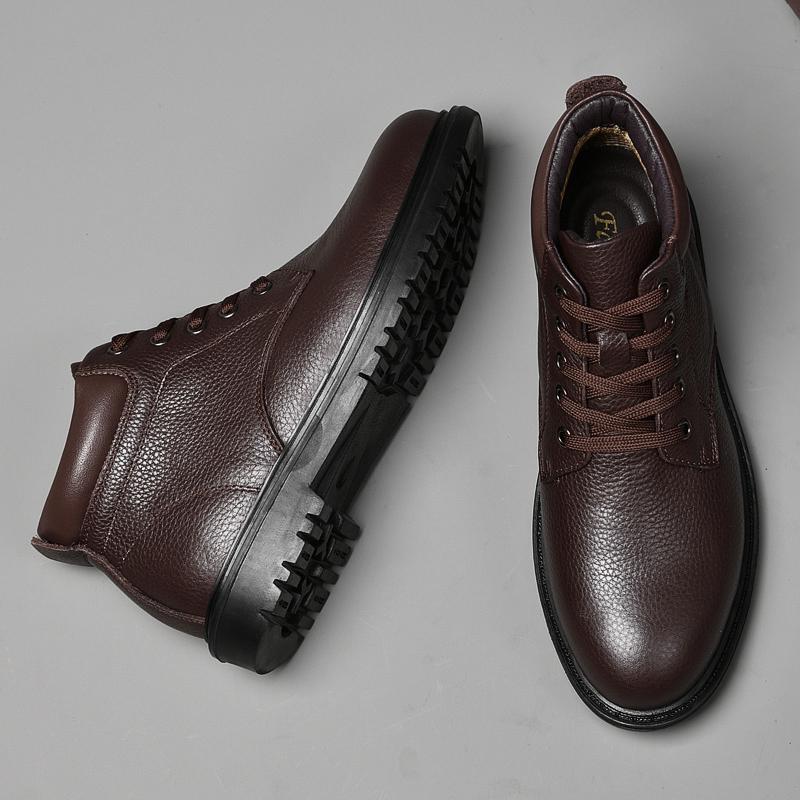 Big Size 36-48 Men Boots Brand 2024 Fashion Men's Spring Shoes Comfortable Genuine Leather Luxury Ankle Boots Man Business Shoes