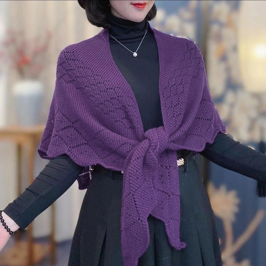 Fashion Knitted Cotton Hollow Scarf Shawl Solid Color Women Summer Air-Conditioned Room Cape Ladies Simple Warps