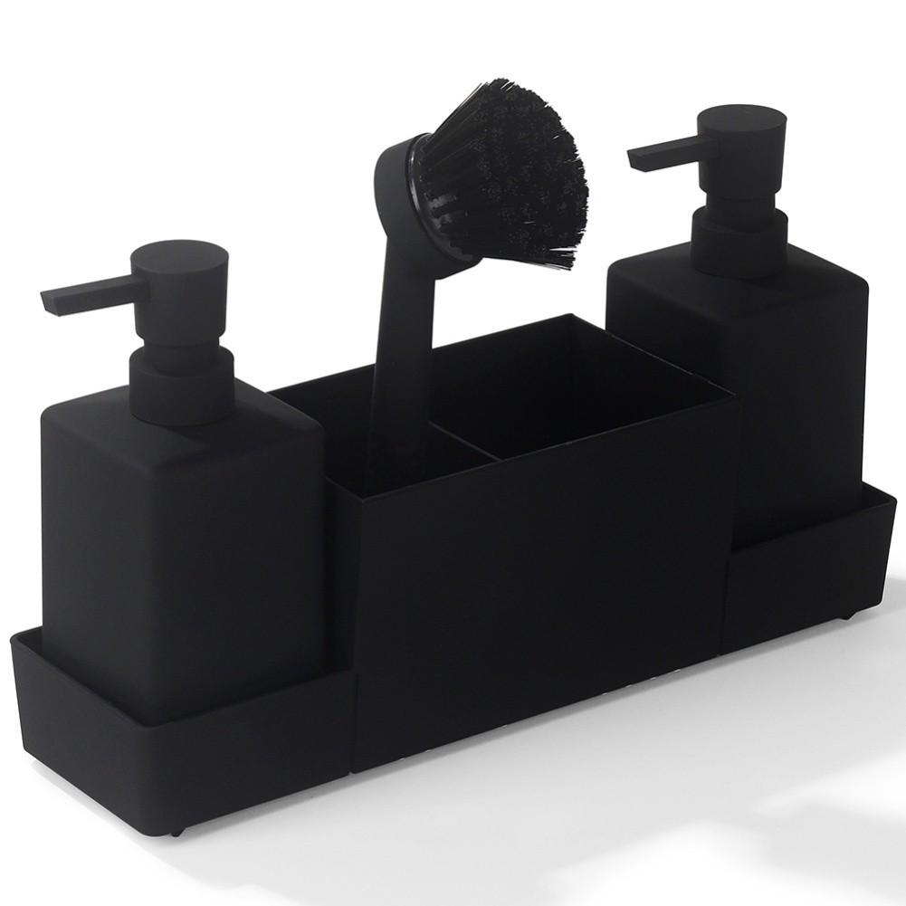 350ml Dispenser Sink Organizer Set Kitchen Sink Caddy