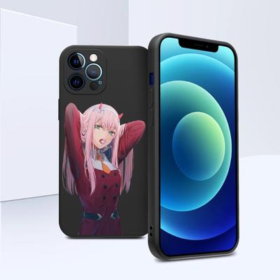 Funda de Teléfono Zero Two Darling Para IPhone 14 11 12 13 Pro Max X XR XS Max 6 6S 7 8 Plus SE 2022 Líquida Cuadrada Color Cubierta de Teléfono