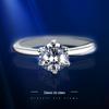 Women's Korean-Style Moissanite Six-Claw Diamond Simulated Wedding & Couple Open Ring