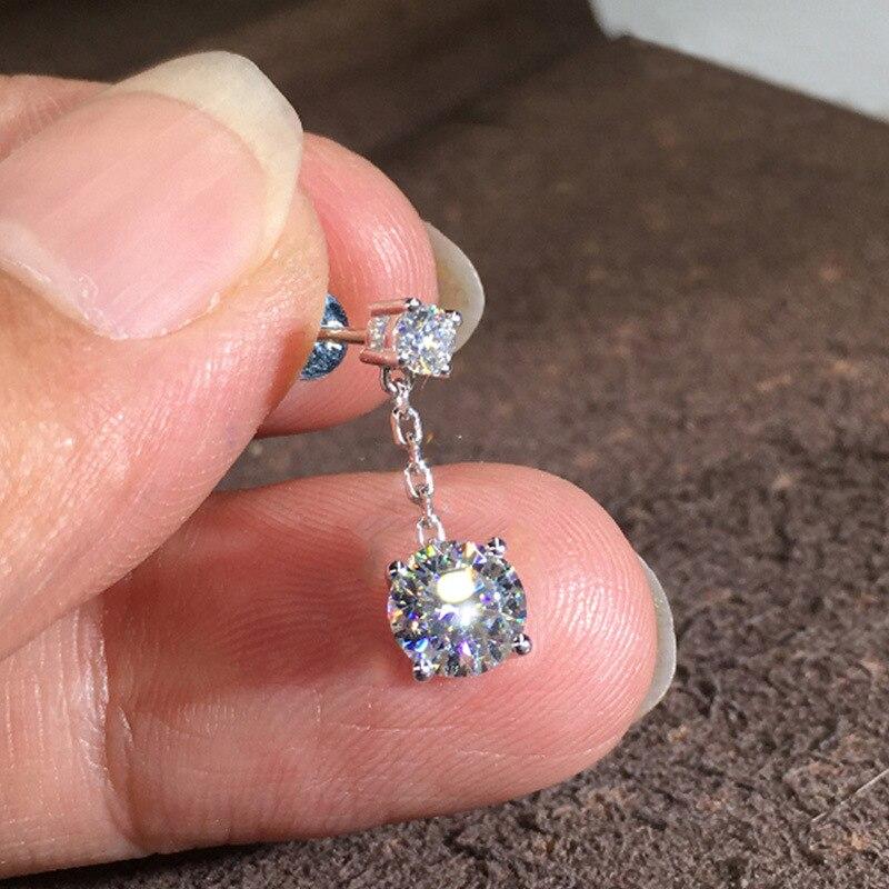 925 Sterling Silver Střapec Řetízek Zirkonová korálková náušnice pro ženy Dívčí svatební párty Elegantní korejské šperky Eh1811