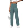 Women Casual High Waist Button Pocket Loose Straight Long Pants