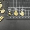 QX2E Pack of 50 Star Fish Conch Seashels Charm Pendant Jewelry Making Accessories for Bracelets Necklace Earrings Crafting