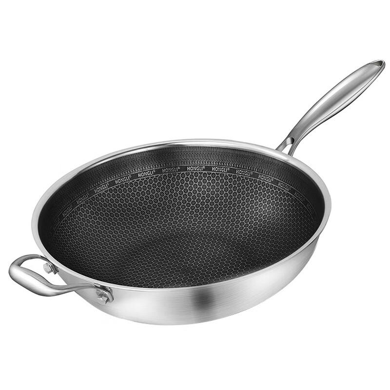 Yoshida Sho Вок с сотовой поверхностью из нержавеющей стали 304 с антипригарным покрытием