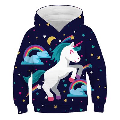 3D-Druck Sweatshirt Einhorn Herbst und Winter süße Hoodies Heißer Verkauf Einhorn Hoodie Jungen Hoodies Kinder Baumwolle 4-14 Jahre Kleidung