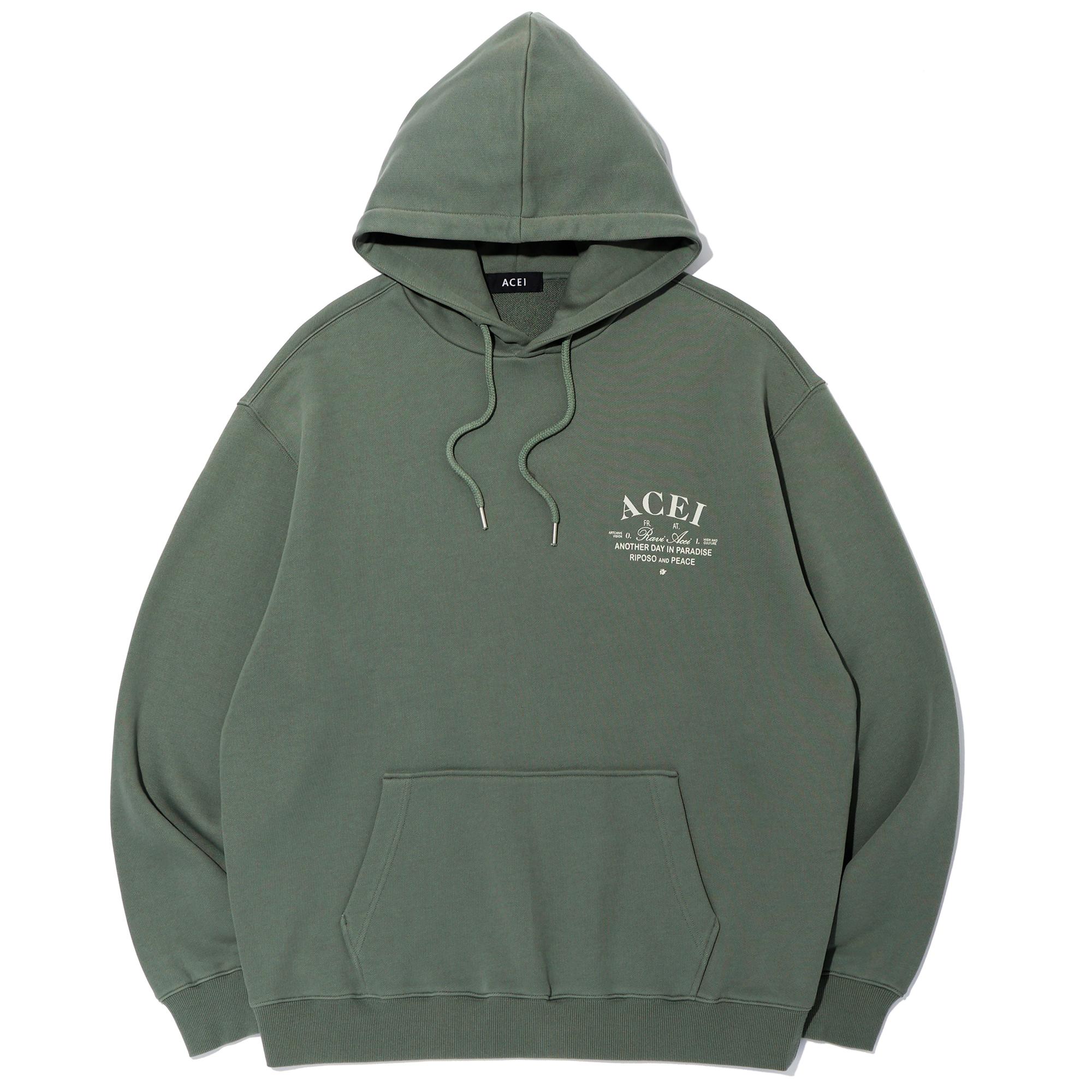 Asei Classic Lettering Hoodie Dark Green (Uni) Dark Green/S