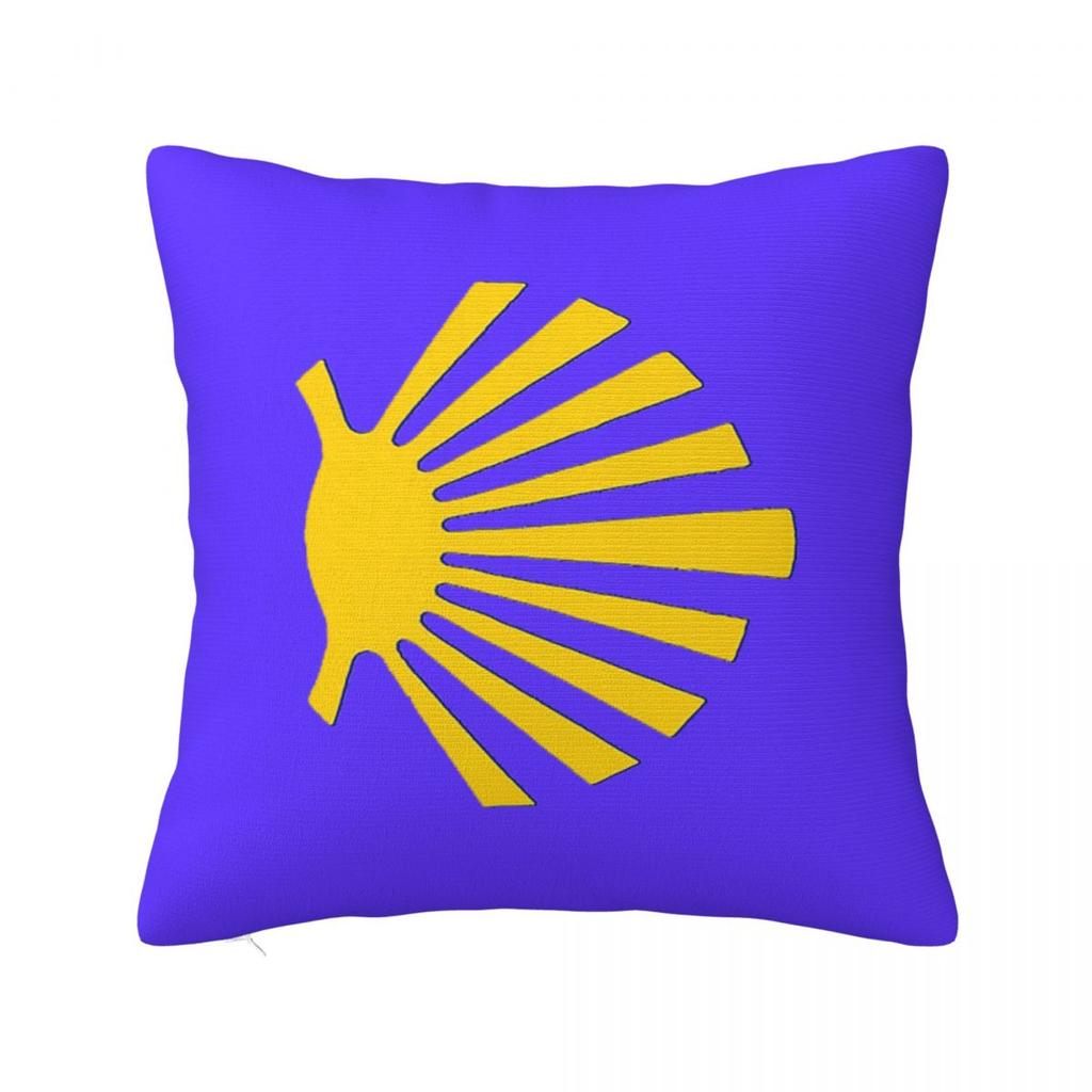 Camino De Santiago Symbol Yellow Scallop Shell Square Pillowcase Cushion Cover Pillow Case Throw Pillow Cover for Home Sofa