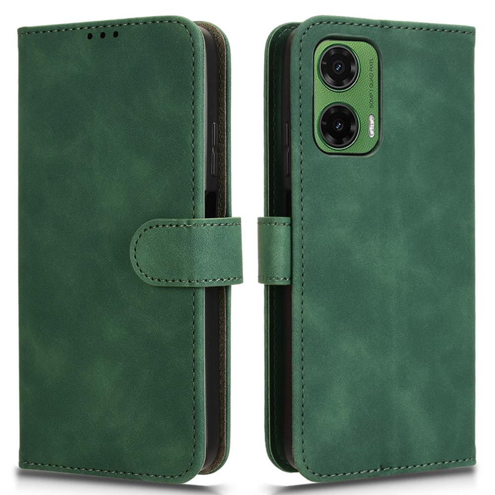 Für Motorola Moto G35 5G Lederhülle Hautgefühl Sturzsicher Brieftasche Flip Handyhülle