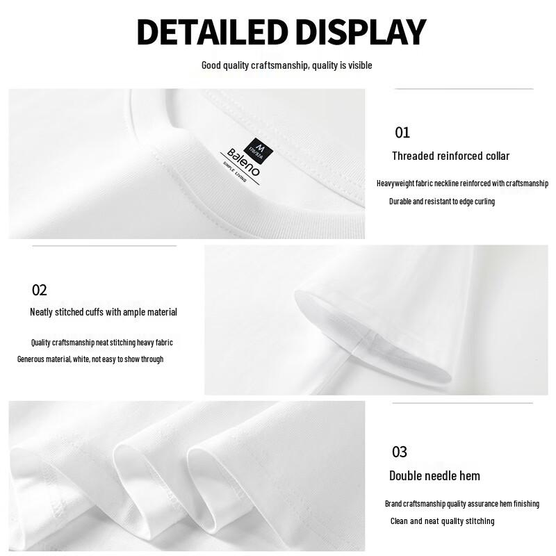Baleno Men's 100% Cotton Crew Neck Short Sleeve T-Shirt