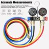 Manifold Gauge Set Air Conditioning Refrigerant Charging Tool 4-Way Dual-Value Pressure Gauge with 5ft Hose Brass