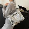 Yogodlns New Shiny Sequins Women's Shoulder Shopping Bag Glitter Handbag Large Capacity Clutch Purse Fashion Party Accessory for Ladies