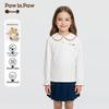 PawinPaw Girls' Cartoon Bear Collared Long-Sleeve T-Shirt