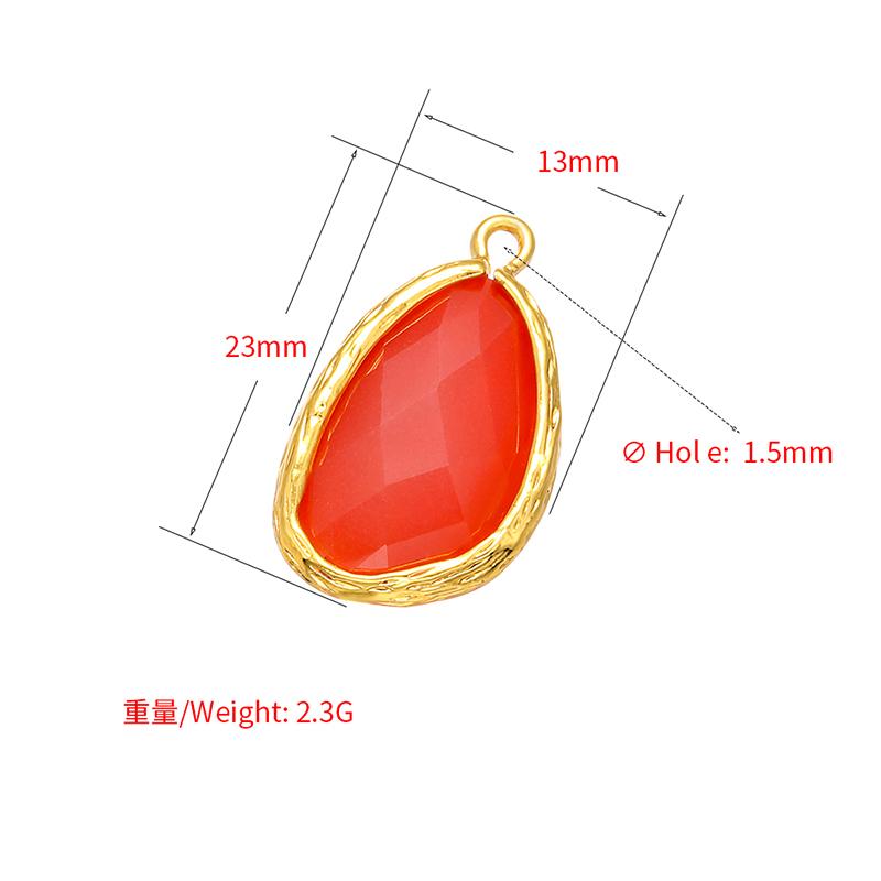 ZHUKOU 13x23mm Exquisite Brass Frame crystal solid pendant for Women necklace earrings jewelry accessories model:VD443