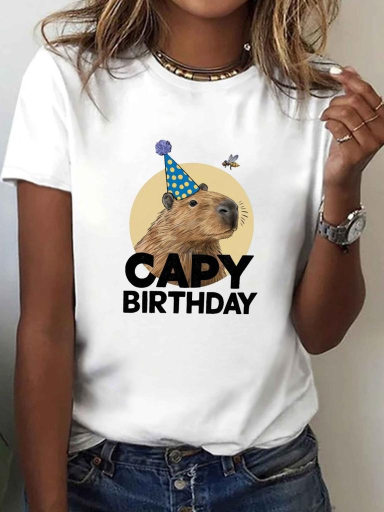 Summer Cute Capybara Boys T-Shirts Short Sleeve Children Top O-Neck Cartoon Graphic T Shirts 3D Print Kids T Shirt Girls Clothes