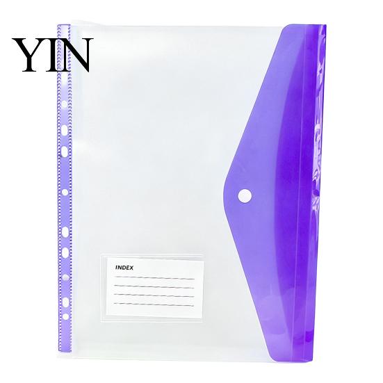 11 Hole Binder Pockets for A4 Binders, Plastic Expanding File Folders with Snap Closure & Transparent Label Slot, Durable Document Organizer Project