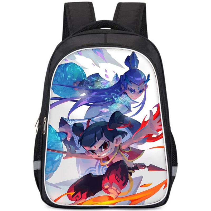 Nezha Schoolbag For Boys, Primary School Students, Grades One, Two, Three To Six, Reduce The Burden And Protect The Spine Backpack.