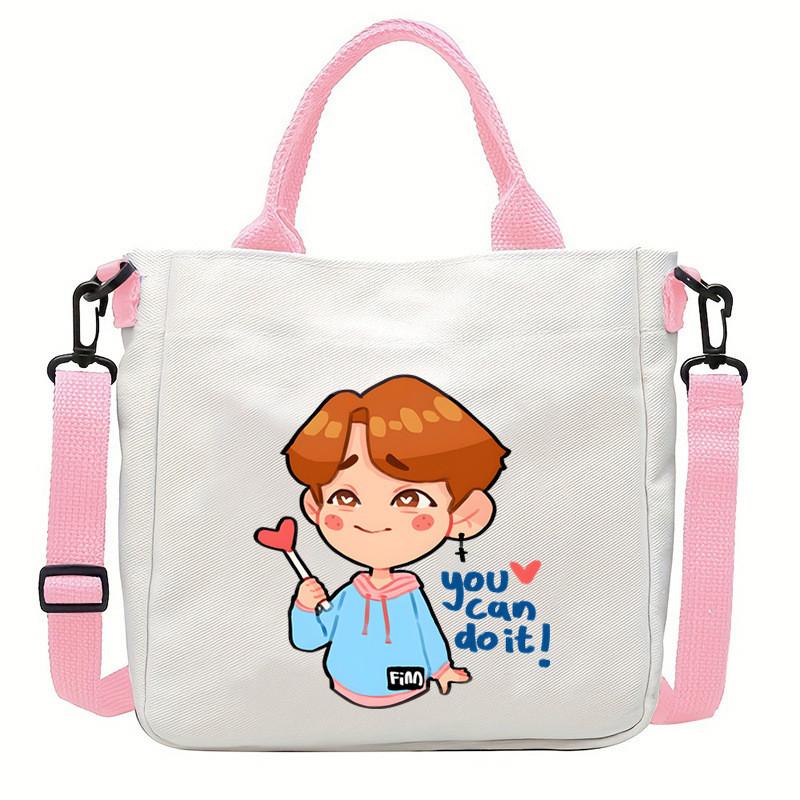 Multi-color KPOP Stray Felix Printed Crossbody Bag Canvas Shoulder Bags