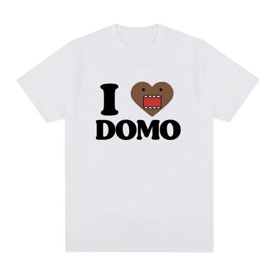 Jeg elsker Domo Kun Morsom T-skjorte Dame Casual T-skjorte Retro Kortarmet Oversized T-skjorte Gateklær Streetwear Dame T-skjorter