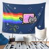 Nyan Cat Pixel Art Tapestry 2D Flat Print Retro Home Decor Living Room Wall Hanging Charming Playful Nostalgic Lively Stylish