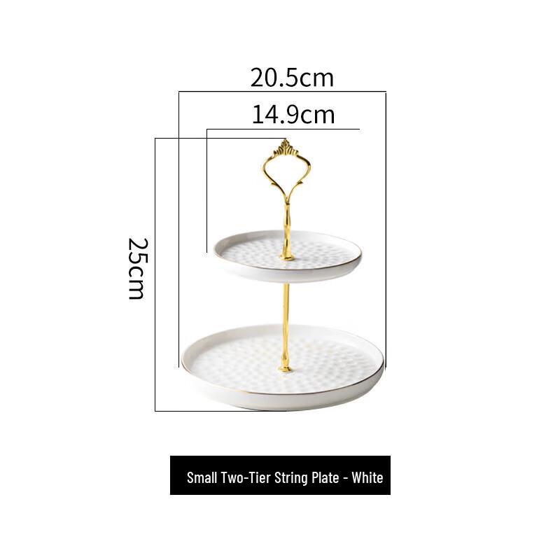 Huihuang Light Luxury Ceramic Round-Edge Double-Layer Dessert Plate