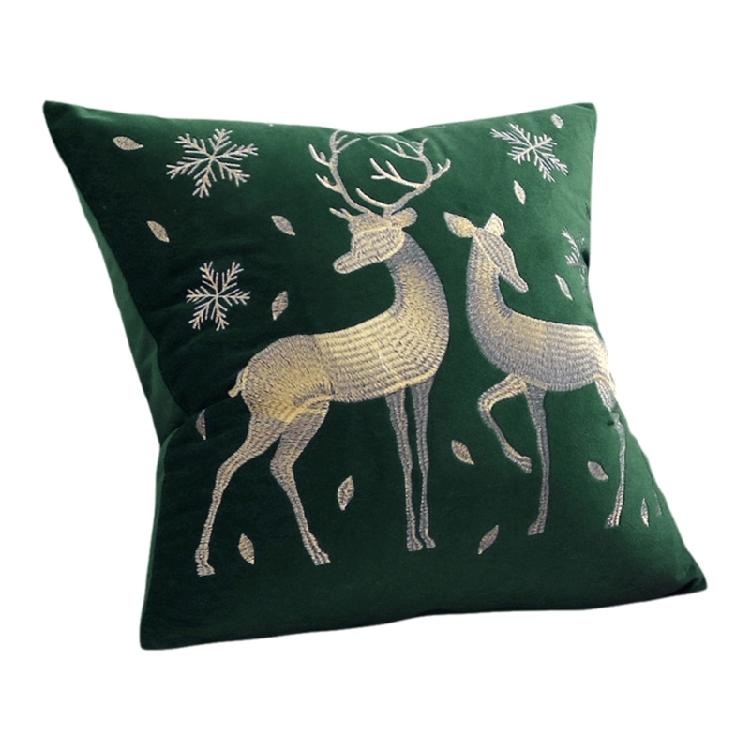 Reversible Plush Cushion Cover Christmas Designs Skin Friendly Fabric Home Office Decoration