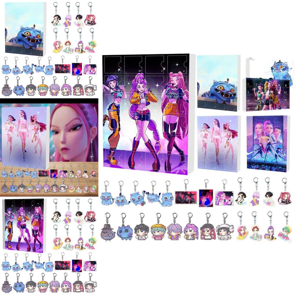 Kpop Girl Group Christmas Countdown Calendar Acrylic Keychain With 24 Accessories For Gift Giving