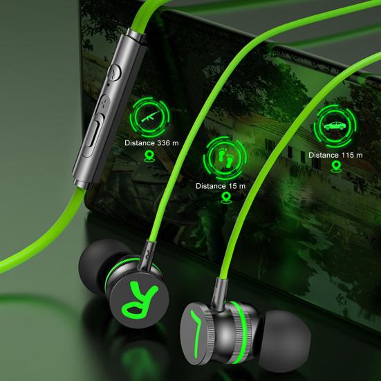 3.5MM In-ear Earbuds with Noise-canceling Mic Dynamic Sound Heavy Brass Wired Gaming Earphones for Phones