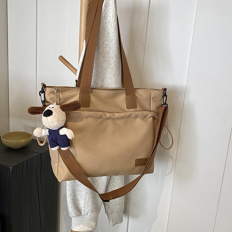 

Холщовая сумка Женская ins Мори Дзи повседневная сумка через плечо Большой вместимости для книг студенческая для учебы通勤用 сумка Ручная тканевая модная Without pendant хаки