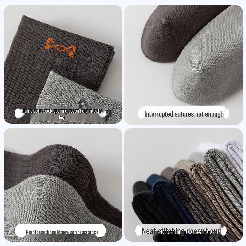 MIIOW Men's 100% Cotton Jacquard Mid-Calf Socks (6 Pairs)