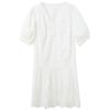 Sancai 2026 Summer Embroidered V-Neck Bubble Sleeve A-Line Short Dress