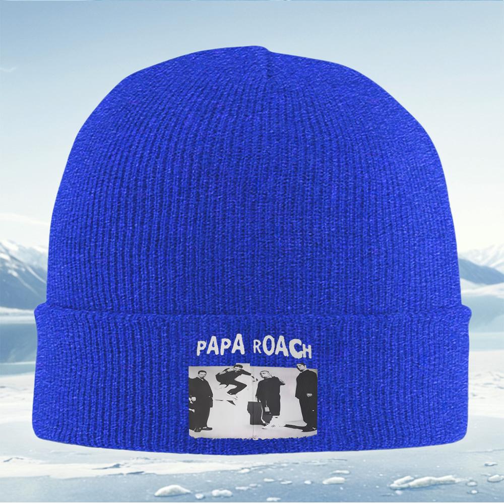 Papa Roach band members black and white Men Women Unisex Knitted Hat Beanie Pullover Cap Winter Thermal Warm Christmas Outdoor C