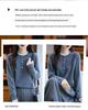 Women's Color Block Embroidered Wool Sweater - Round Neck, Fake Two-Piece Loose Knitwear (2025 Autumn/Winter)