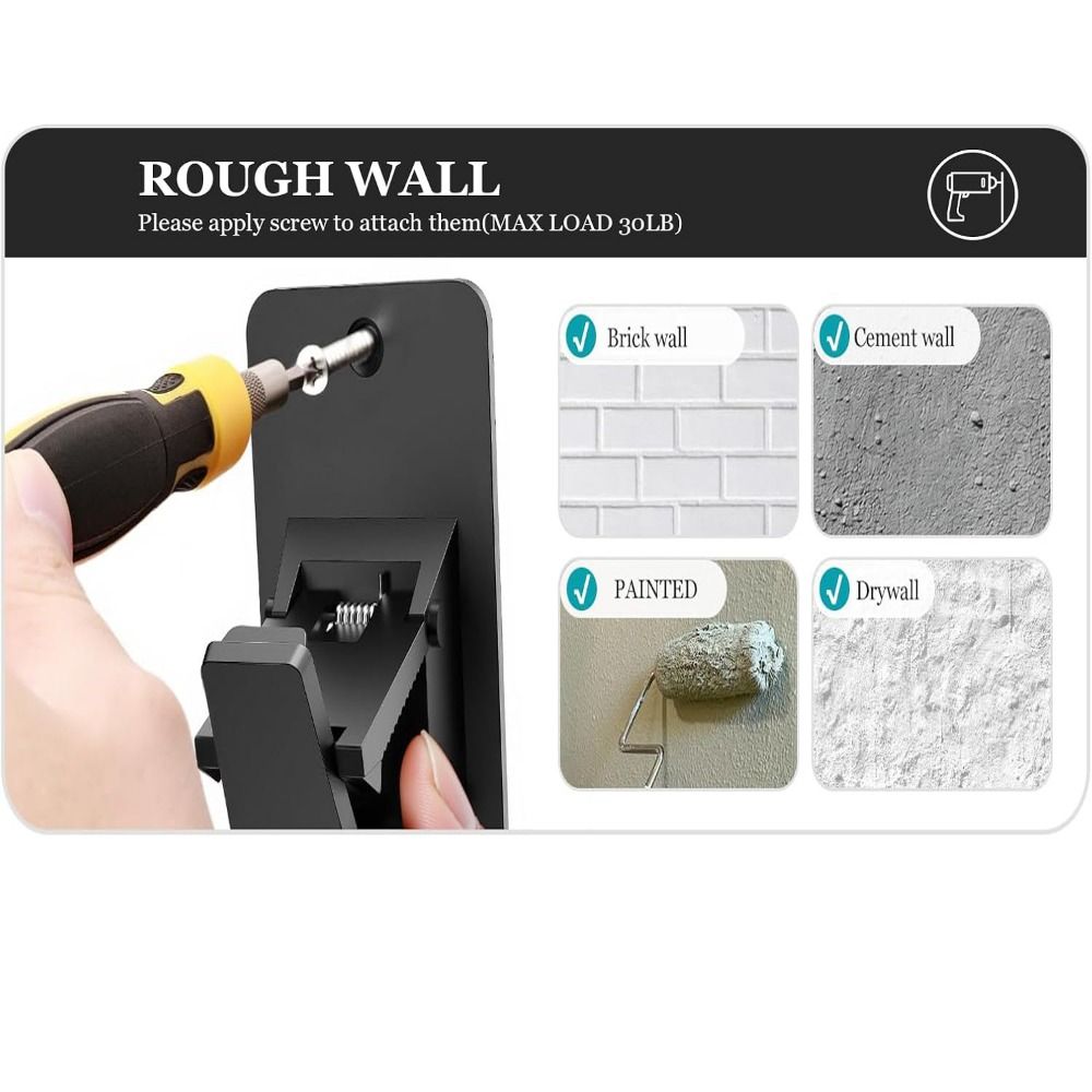 2Pcs Wall-mounted Curtain Rod Holders Adjustable Wall Rod Bracket Curtain Hanging Hooks  Bedroom