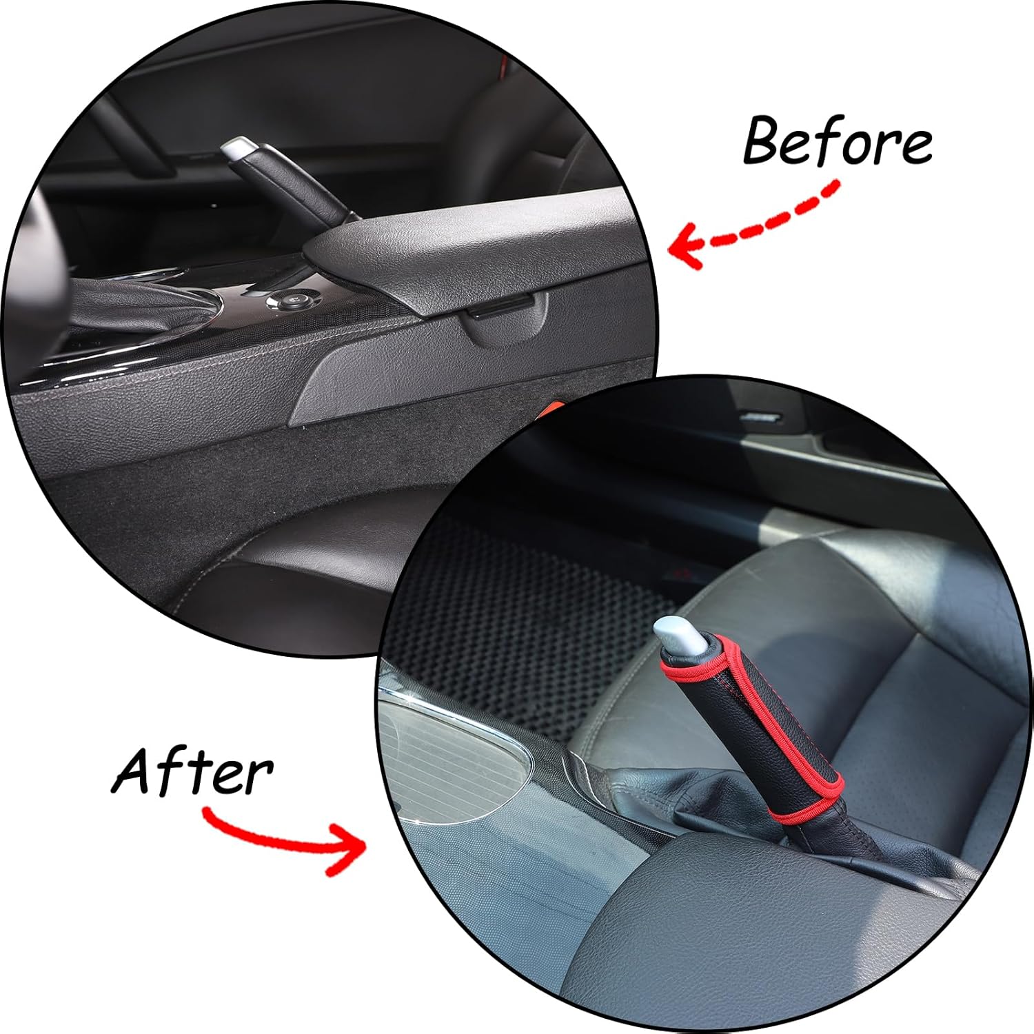 

Handbrake Protective Cover Compatible with Chevy Corvette C6 2005-2013,Soft No-Slip Handbrake Cover Sleeve Leather Material Interior Accessories