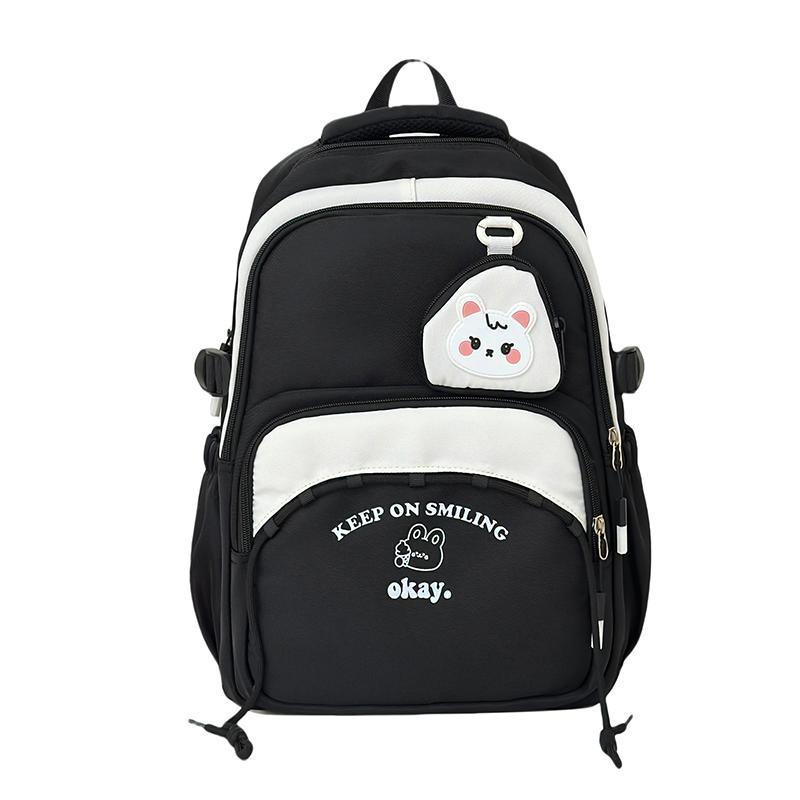 

Школьный рюкзак для начальной школы, рюкзак большой вместимости, детский рюкзак с цветными блоками чёрный