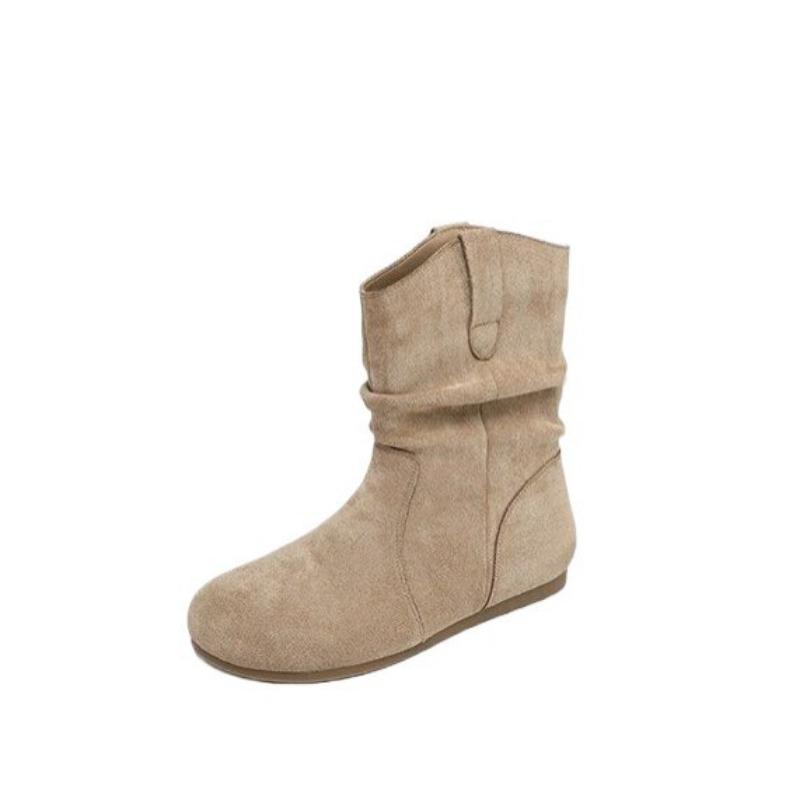 

Женские ботинки Мартина на плоской подошве, тонкие, осенне-зимние, легкие, для通勤, для пеших прогулок, нескользящие, амортизирующие, модные, универсальные, повседневные, до середины икры 40 хаки