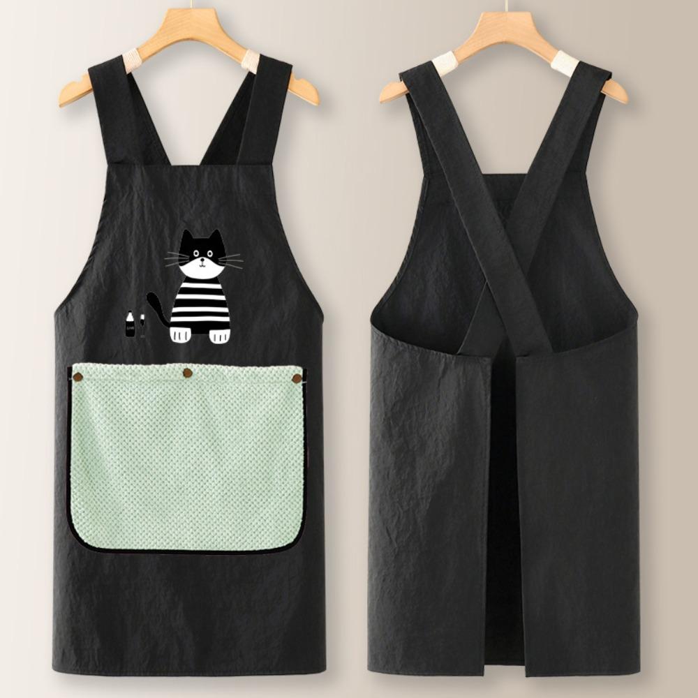 

Wear-resistant Kitchen Apron Comfortable Oil Resistant Apron Stylish Long Sleeved Apron Baking Style 1