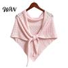 Travel Photography Shawl Women Knitted Triangle Shawl, Soft Wool Blend Pashmina Wrap, Lightweight Hollow Texture Scarf for Spring Autumn Layering And
