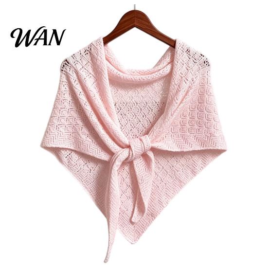 Travel Photography Shawl Women Knitted Triangle Shawl, Soft Wool Blend Pashmina Wrap, Lightweight Hollow Texture Scarf for Spring Autumn Layering And