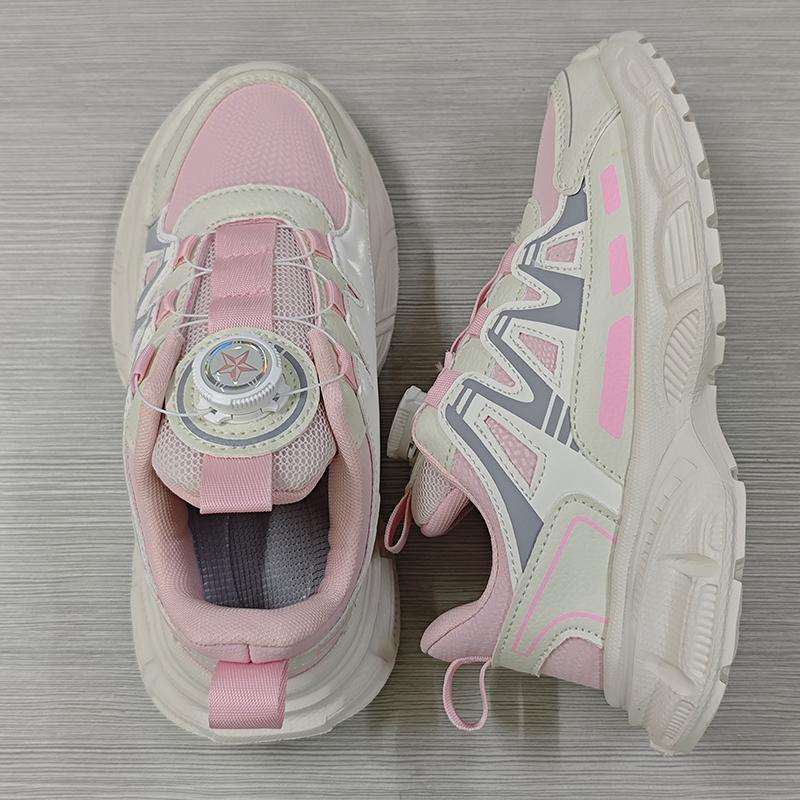 Cute Pink Girls Sneakers Fashion Running Shoes for 7-15 Years Children Sports Casual Shoes Lightweight Kids Tennis
