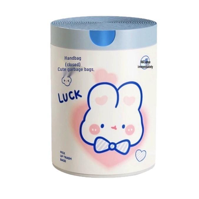 Large Cartoon Print Drawstring Garbage Bags – Thickened, Handheld, Perfect for Kitchen & Office